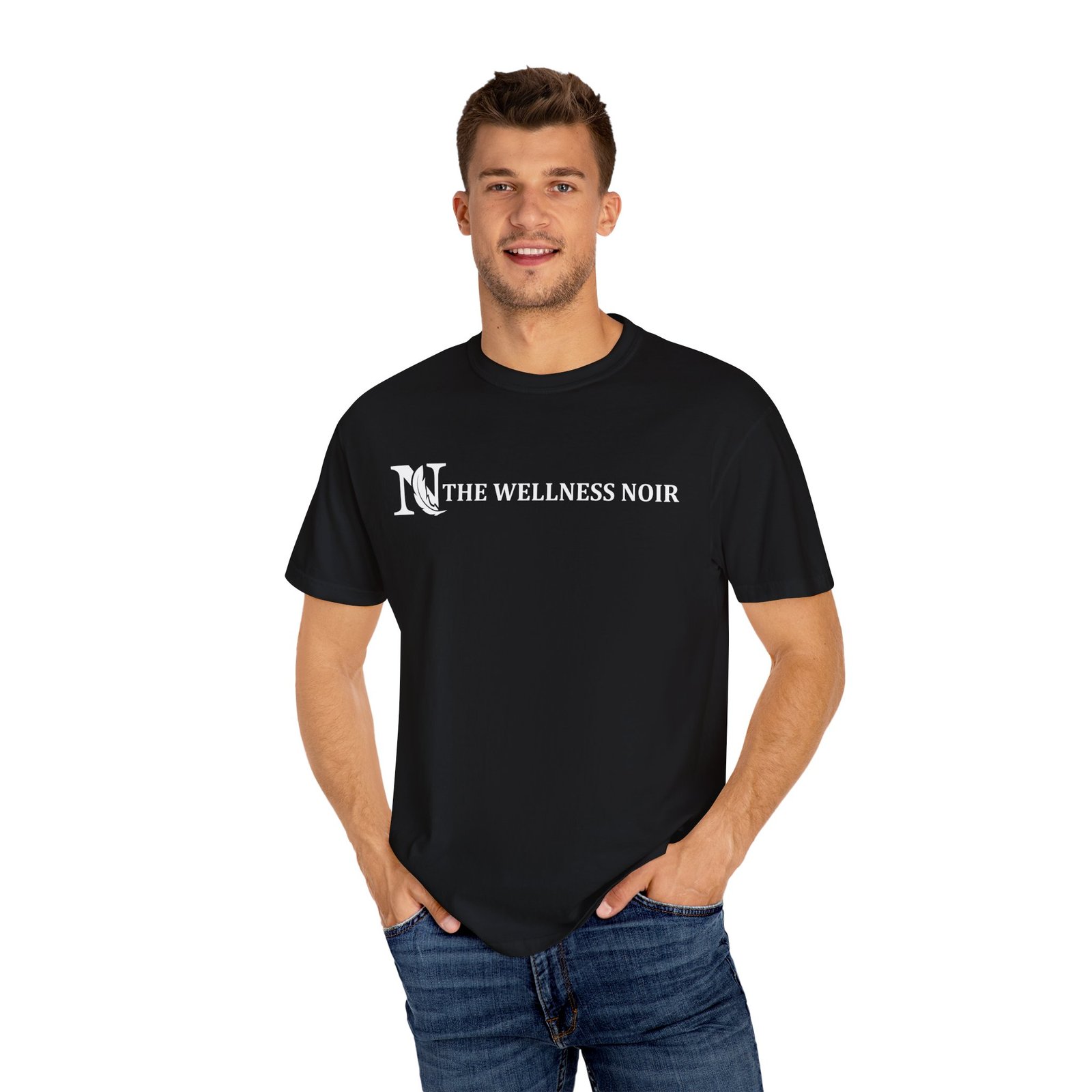 The Wellness Noir Unisex Garment-Dyed T-shirt - Image 4